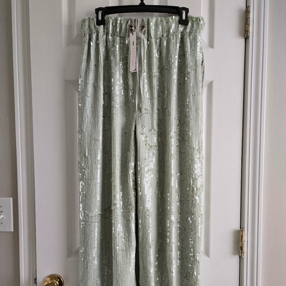 ASOS EDITION sequin jogger in sage green - Picture 1 of 6